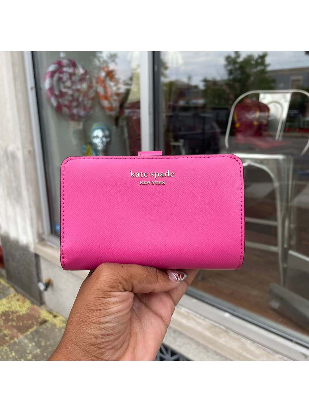 Kate Spade Pink Leather Bi Fold Wallet